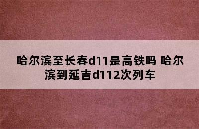 哈尔滨至长春d11是高铁吗 哈尔滨到延吉d112次列车